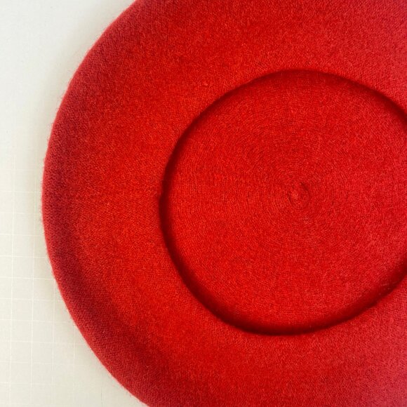 Classic Red French Beret Parisian Cap 100% Wool Blend - Picture 10 of 15